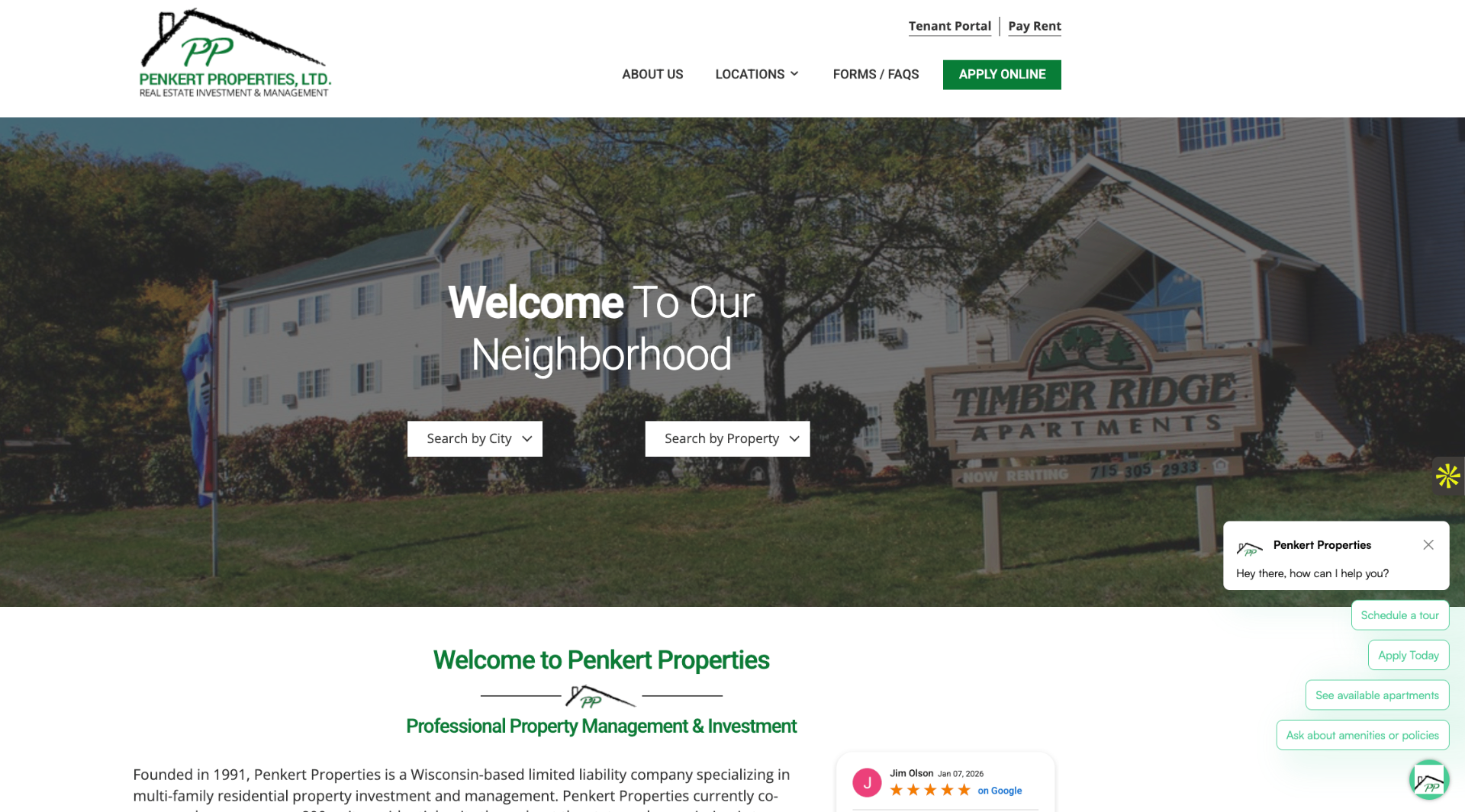Penkert Properties chatbot routing leads — Pfeiffer Digital