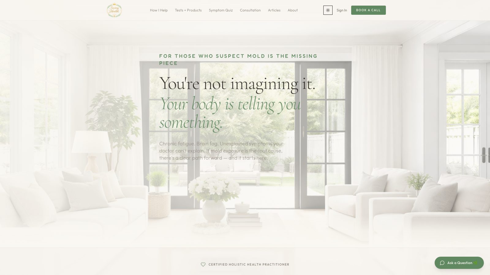 Saving Health website homepage